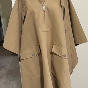 Ferragamo Tan Cape with Front Pockets